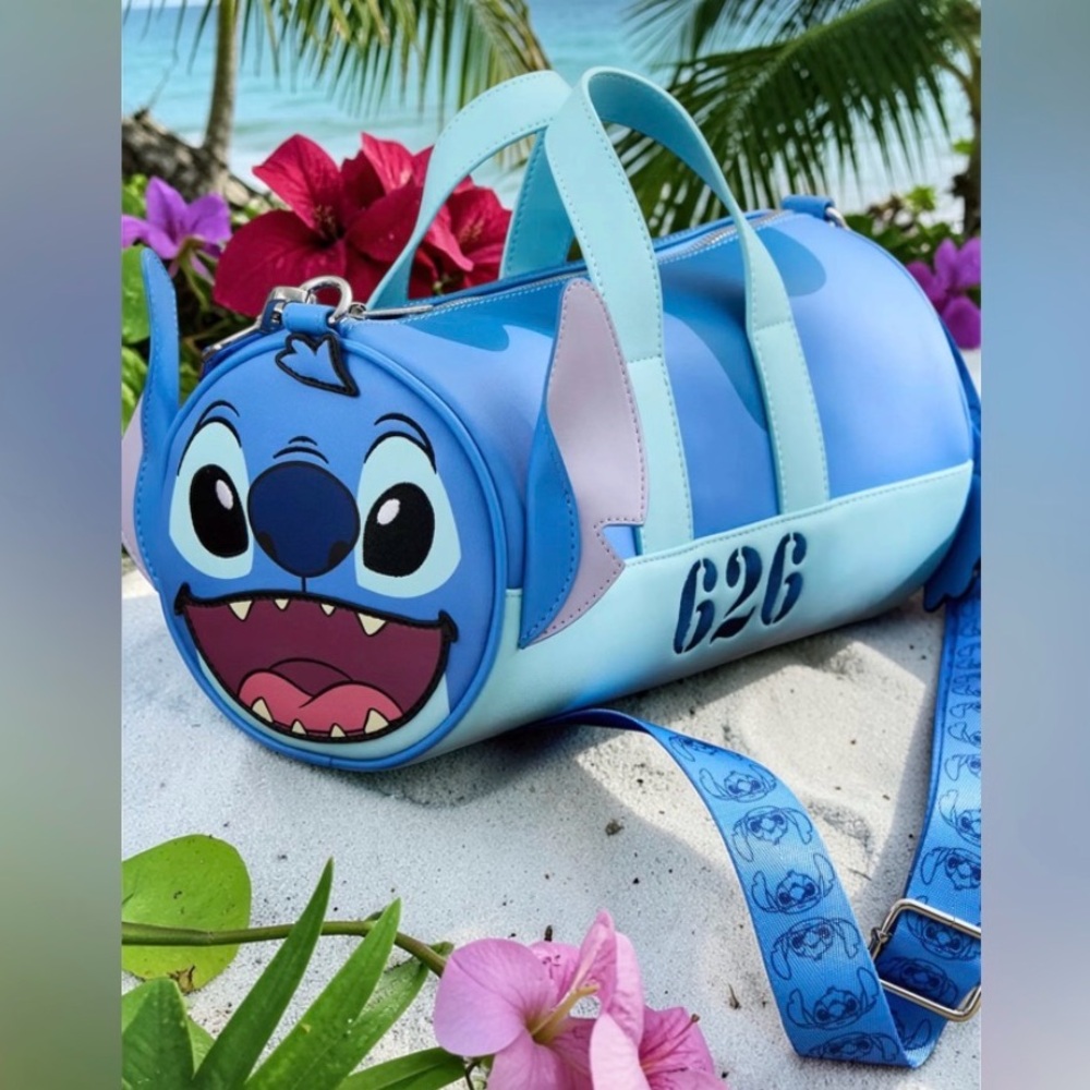 NWT Disney x Loungefly Lilo & Stitch Experiment 626 Barrel Duffle Crossbody Bag
